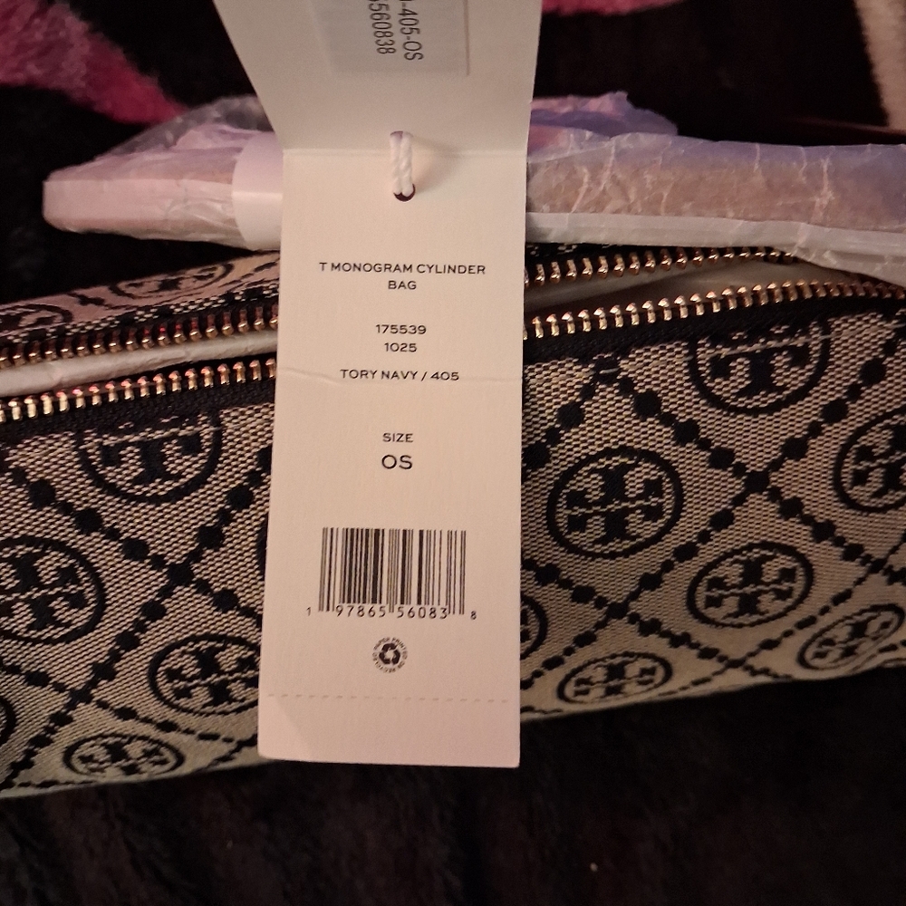 Tory Burch Navy and Cream Monogram Crossbody Bag